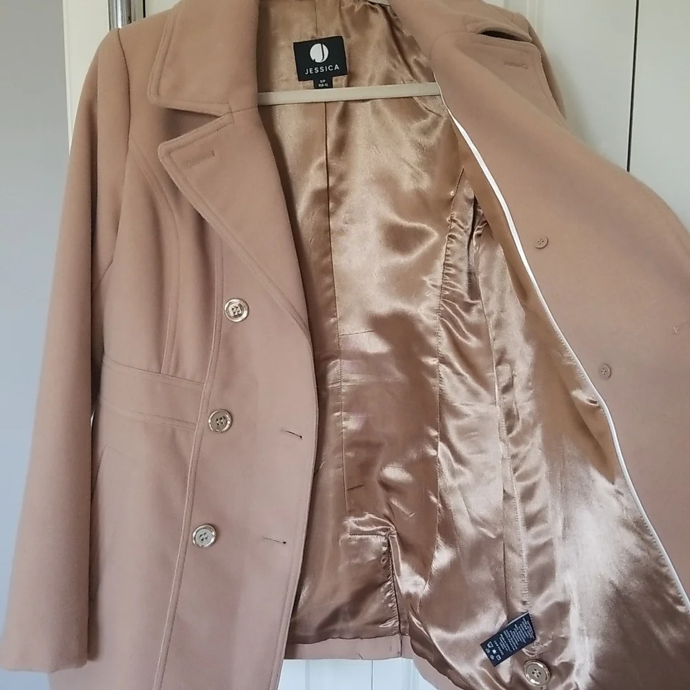 Jessica winter wool coat on camel color - Picture 5 of 9